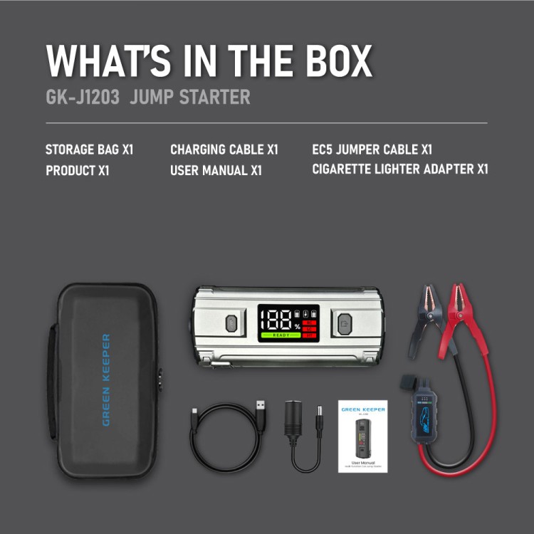 Master GK-J1203 Portable Jump Starter 3000A-uk