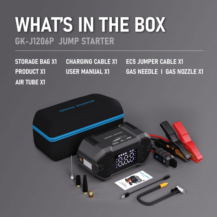 Pump GK-J1206P Portable Jump Starter 3000A-uk